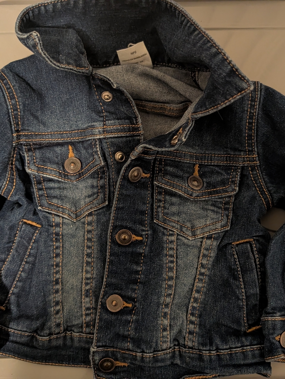 wonder nation Dark Indigo Denim Jacket with Contrast Stitching - Blue